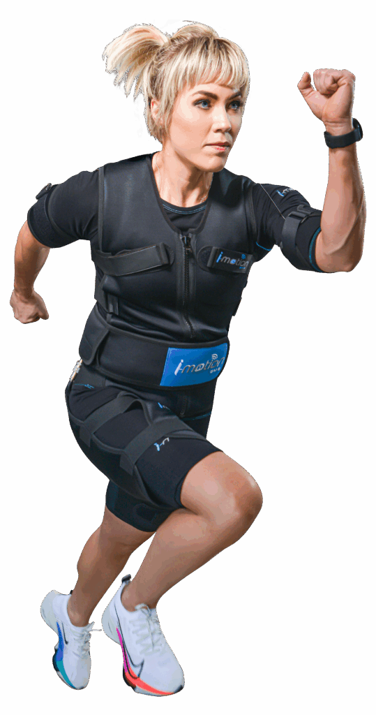 EMS training Amersfoort vrouw in EMS pak personal training
